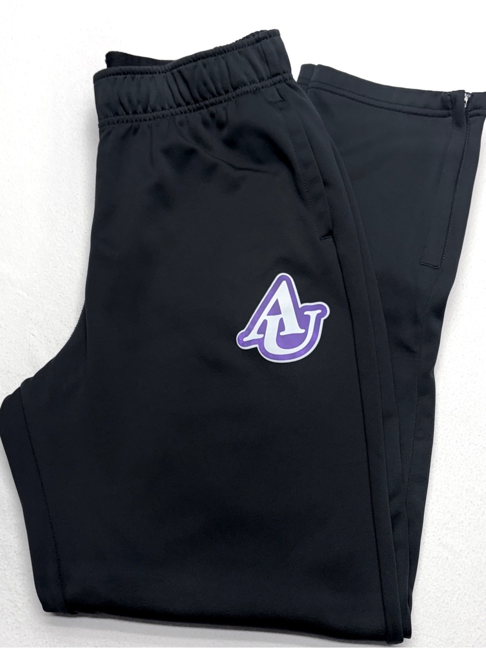 Champro Black Joggers Large Athletic Pants AU Asbury University Zip Leg